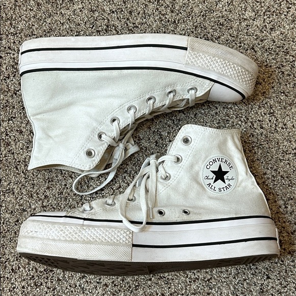 CONVERSE Chuck Taylor All Star Lift Womens High Top Shoes White size 9 - Picture 7 of 16